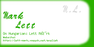 mark lett business card